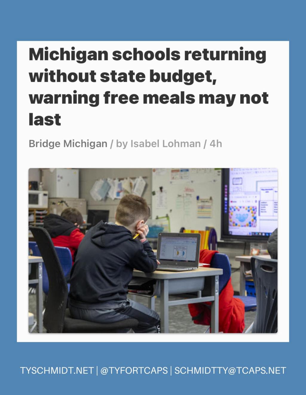 School Meals for All TCAPS Kids: Funding Still Uncertain