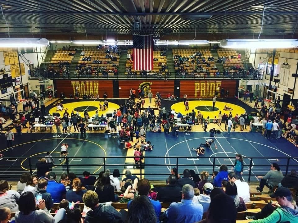 One of my favorite photos I've taken at the CHS gym - my son, Carter, wrestling.